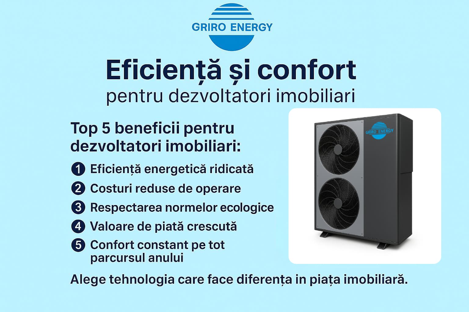 Pompa de căldură – soluția modernă și eficientă pentru dezvoltatorii imobiliari